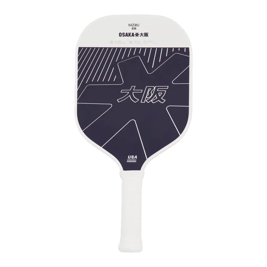 Osaka Kazoku Future Dusk pickleballpaddle met een donkerblauw naar paars verloop en het Osaka logo erop afgebeeld.
