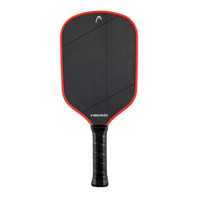 De HEAD Radical Tour EX Raw 2024 pickleball paddle in grijze en zwarte tinten, met oranje accenten.