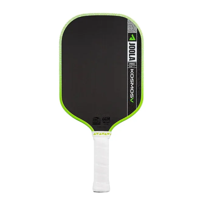 Joola Kosmos Pro V 16 mm pickleball racket met een grijs-zwart design en gele accenten