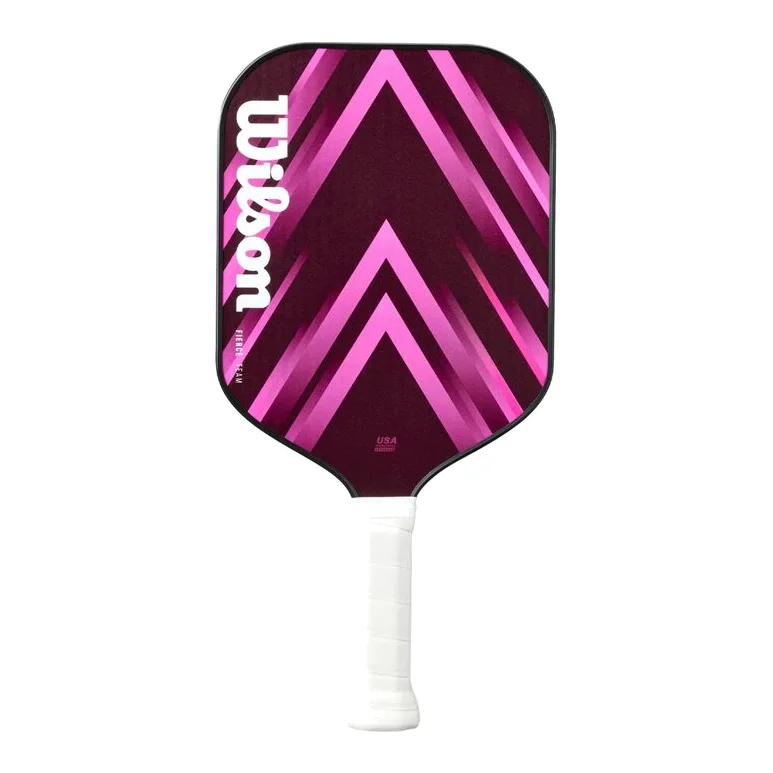 De Wilson Fierce Team V2 pickleball paddle, wit met zwarte en oranje accenten